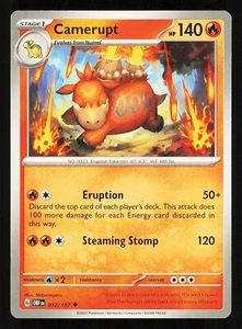 Camerupt 032/197 regolare quasi nuovo Pokemon TCG S&V fiamme ossidiana OBF - Foto 1 di 1