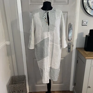 Zara The Patchwork Kaftan .Linen/cotton Blend Size S.BNWT - Picture 1 of 8