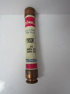 FERRAZ SHAWMUT TRI-ONIC TRS3R 3A 600VAC 600VDC - Imagen 1 de 4