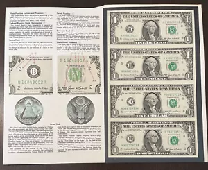 1985 Uncut Sheet of 4 $1 Bureau of Engraving and Printing (1) - Picture 1 of 6