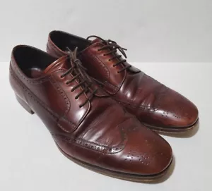 Prada Milano Mens Dress Shoes Size 8.5 Brown 2 EB 044 Wingtip - Picture 1 of 24