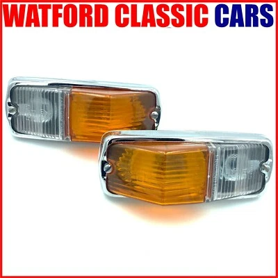 MGB Side-lamp assembly / Sidelight Pair . Suitable All Chrome Bumper Models  - Image 1 of 4