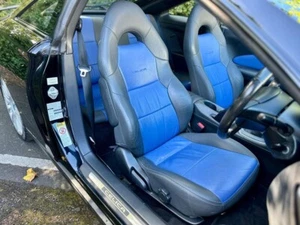 Toyota Celica T230 Synthetic Leather Seat Covers In Blue & Black 1999-2006 Front - Picture 1 of 5