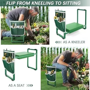 10.2" Garden Kneeler and Seat Green Wider Heavy Duty Thick Gardening Bench - Picture 1 of 6
