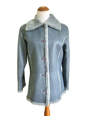 Chaqueta de piel de oveja azul para mujer Helmut Lang M nueva sin etiquetas Foto 1 de 4
