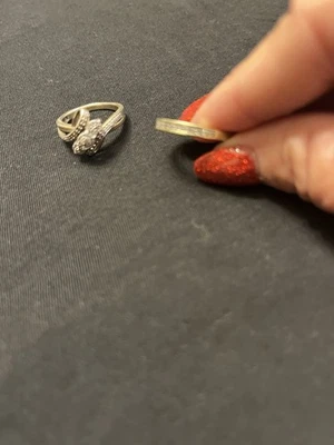 Women's Engagement Ring and Wedding Band Set Size 7/8 - Image 1 of 4