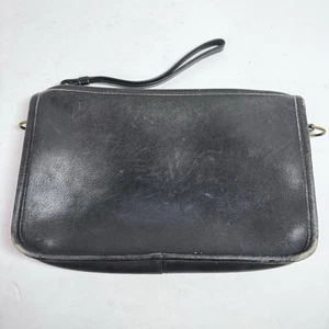 VINTAGE COACH Black Convertible Clutch Wristlet #9455 No Strap Flaw - Picture 1 of 14