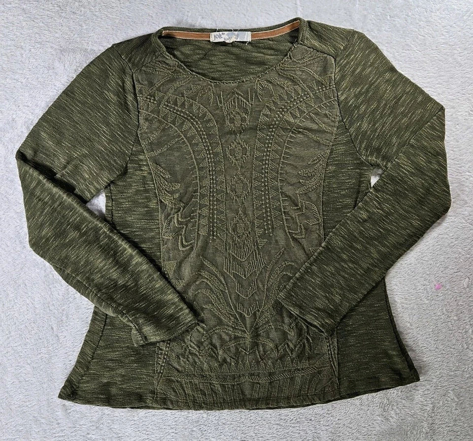 Jolt Top Lace Heathered Army Olive Green Y2K Whimsigoth Fairycore Boho Gypsy Sm - Image 1 of 4