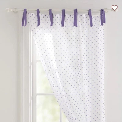 Panel de cortinas Pottery Barn Teen Dottie de algodón púrpura transparente 44 x 63 Foto 1 de 4