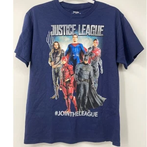 Justice League Kids Navy Blue Short Sleeve T-Shirt NEW Medium - Picture 1 of 5