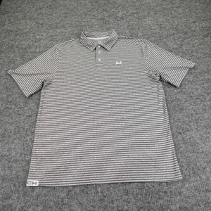 Cinch Polo Shirt Mens Extra Large Gray Striped Performance Golf Western CH Logo - Picture 1 of 10