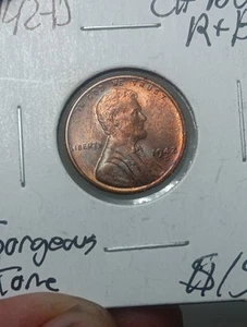 1942-D Lincoln Wheat Cent Gorgeous Luster And Toning! BEAUTIFUL! - Picture 1 of 6