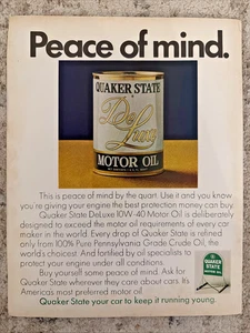 Quaker State Deluxe Motor Oil Print Ad 1971 Pure Pennsylvania Grade Crude Oil - Bild 1 von 6