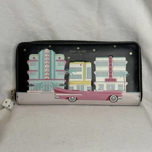 Kate Spade Damen Geldbörse Lacey Checking In Cadillac Pink Auto Leder - Bild 1 von 10