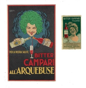 Italienische Werbepostkarte Bitter Campari alle Arquebuse mit Stempel 2570 - Bild 1 von 2