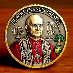 Pope Leo XIV Gold Coin Vatican City First US United States American Papal Man UK - Picture 1 of 11