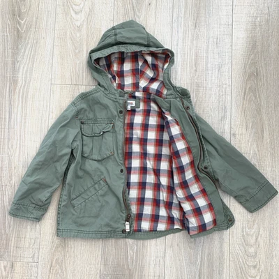 Genuine Kids OshKosh Jacket Boys Green Hooded Utility Coat 5T - Image 1 of 4