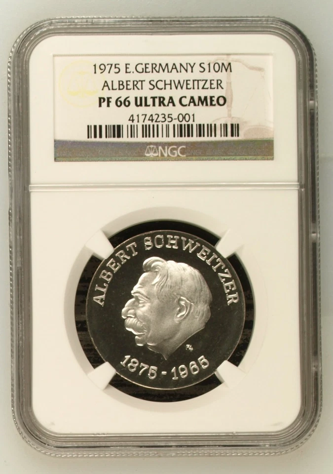 1975 East Germany Silver 10 Ten Mark, PROOF, 1040 mintage NGC PF 66 ULTRA Cameo - Image 1 of 4