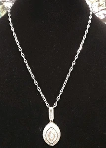 925 Solid Sterling Silver Round Anchor Chain 20" 3.1mm w/Evil Eye Pendant AAA CZ - Picture 1 of 3