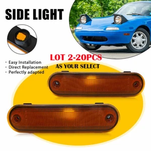 2-20 Fender Side Marker Light Housings Kit Amber Lens For 90-05 Mazda Miata MX-5 - Picture 1 of 35