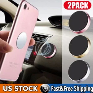 2x Universal Magnetic Car Mount Cell Phone Holder Stand Dashboard For iPhone US - Picture 1 of 18