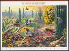 Sheet 10 SONORAN DESERT Stamps by John D Dawson: Saguaro Cactus, Gambel Quail