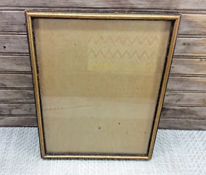 Picture Frame 1950's Wood Gold Trim Thin Hanging 8x10 Vintage - Picture 1 of 8