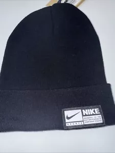 Nike Peak New Age Black Beanie One Size Cotton Nike Sport Swoosh Erwachsene Unisex. - Bild 1 von 6