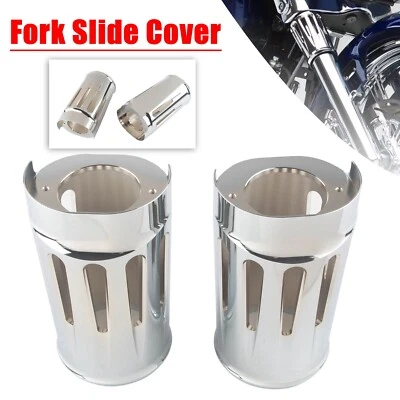 Para Harley Street Glide Road King FLHR Cromo Horquilla Bota Deslizante Cubierta Campanas de Vaca Foto 1 de 4