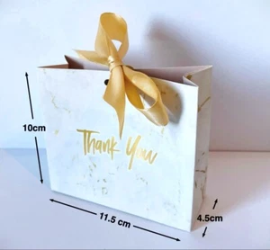Bolsas de regalo, pequeñas bolsas de agradecimiento con cinta dorada perfectas para pastel de boda - Imagen 1 de 3