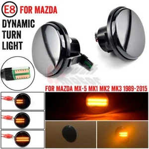 Swiping LED Indicator Guard Repeater Light Smoke For 89-15 Mazda MX-5 NA NB NC - Picture 1 of 10