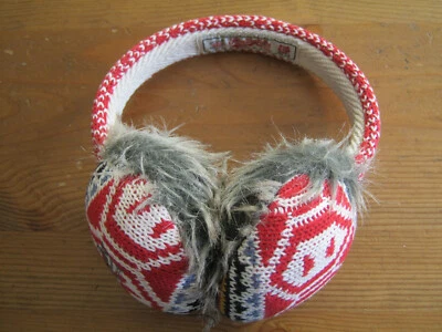 Superdry наушники уха грелки красный белый зимние Xmas сезонный - Изображение 1 из 4