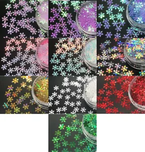 Christmas Winter Snowflakes 8mm NAIL ART GLITTER SHAPE SEQUIN 2g - Picture 1 of 12