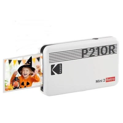 Kodak Mini 2 Retro 4Pass Tragbar mobiler Foto Drucker 5.3x8.6cm P210R - Weiß - Bild 1 von 3