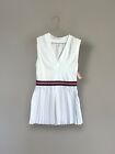Free people movement tennis dress size M white pleated V neck