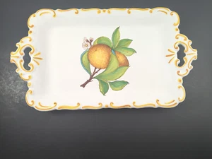 Vintage Keesal & Mathews handbemalt Obst Keramik Serviertablett italienisch 17,5" - Bild 1 von 16
