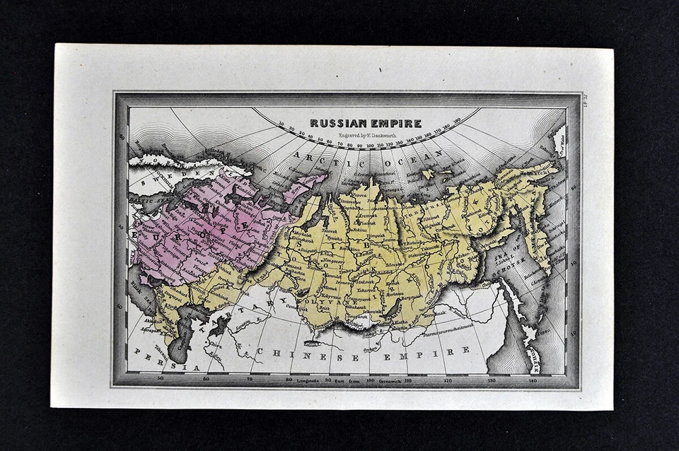 1834 Carey Map Russian Empire Russia Siberia Moscow St. Petersburg Tobolsk Urals - Image 1 of 1