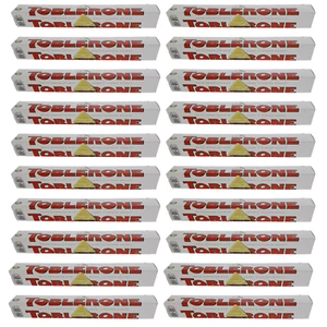 20x Toblerone White Weiße Schweizer Schokolade Mit Honig- & Mandelnougat je 100g - Bild 1 von 1