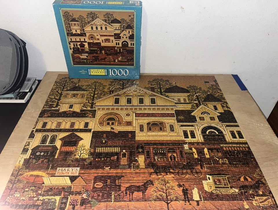 Vtg Charles Wysocki's Americana Old Main Street 1000 piece Puzzle - Image 1 of 4