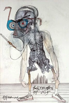 POSTERSERVICE Hunter S. Thompson by Ralph Steadman Poster (24.5x36.5) - Laminated