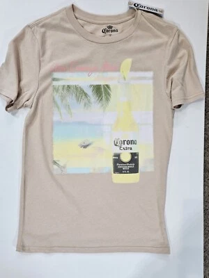 Футболка унисекс маленькая желтовато-коричневая желтая мексиканская Cerveca Beach графическая пивная футболка - Изображение 1 из 4