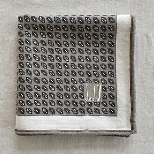 Mens Handkerchief Dunhill Vintage Cotton Geometric Pattern Art Pocket Square 20"