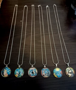 Handmade silver cat pendent necklace 20 inches - Picture 1 of 19