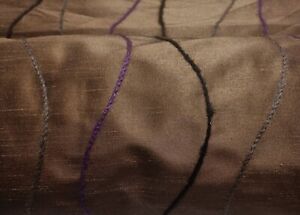 10 Meters Of Curtain And Upholstery  Brown Raw Silk Type Fabric