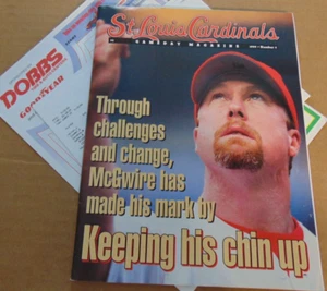 St. Louis Cardinals Gameday Magazine 1999 No. 4 Mark McGwire "keeping chin up" - Picture 1 of 4