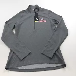 Antigua NCAA College UConn NEW Small Women's 1/4 Zip Long Sleeve Pullover Gray - Picture 1 of 13