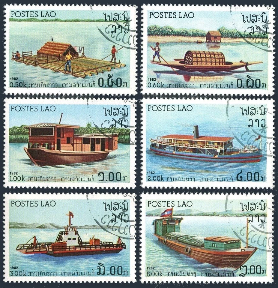 Laos 393-398, CTO. Michel 561-566. River Vessels, 1982. - Image 1 of 1
