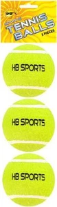 Paquete de 3 pelotas de tenis HB deportes al aire libre juegos para perros juguetes para buscar amarillo - Imagen 1 de 1