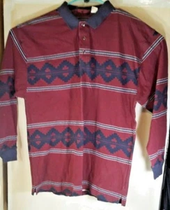 Timber Creek by Wrangler Mens Aztec Design Long Sleeve Polo Size XL - Picture 1 of 7