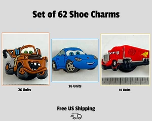 Pixar Cars Shoe Charms Mater Mack for Crocs Set of 62 - Picture 1 of 7